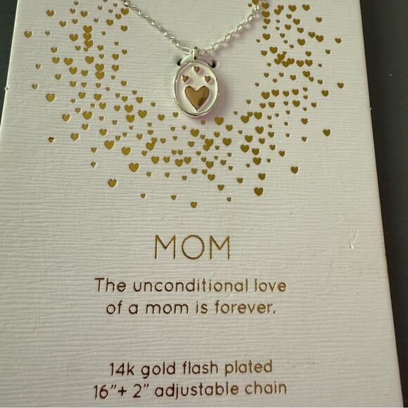 Unwritten Unconditional love of a MOM is forever 14k Gold Plated Necklace NEW - Picture 3 of 5